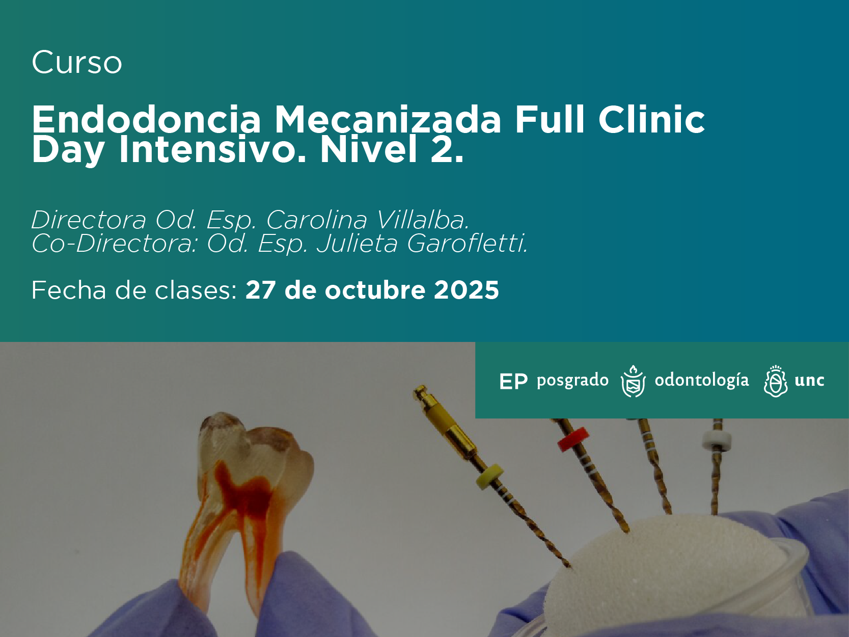 Endodoncia Mecanizada Full Clinic Day Intensivo. Nivel 2. 2025.